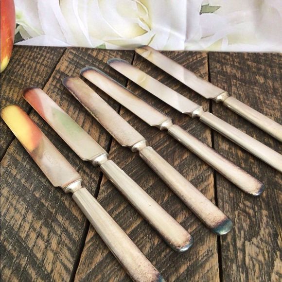 Rogers 1881 Oneida SilverPlate Knives Marked 12 DWT Warranted Bundle of 6 - Picture 3 of 13